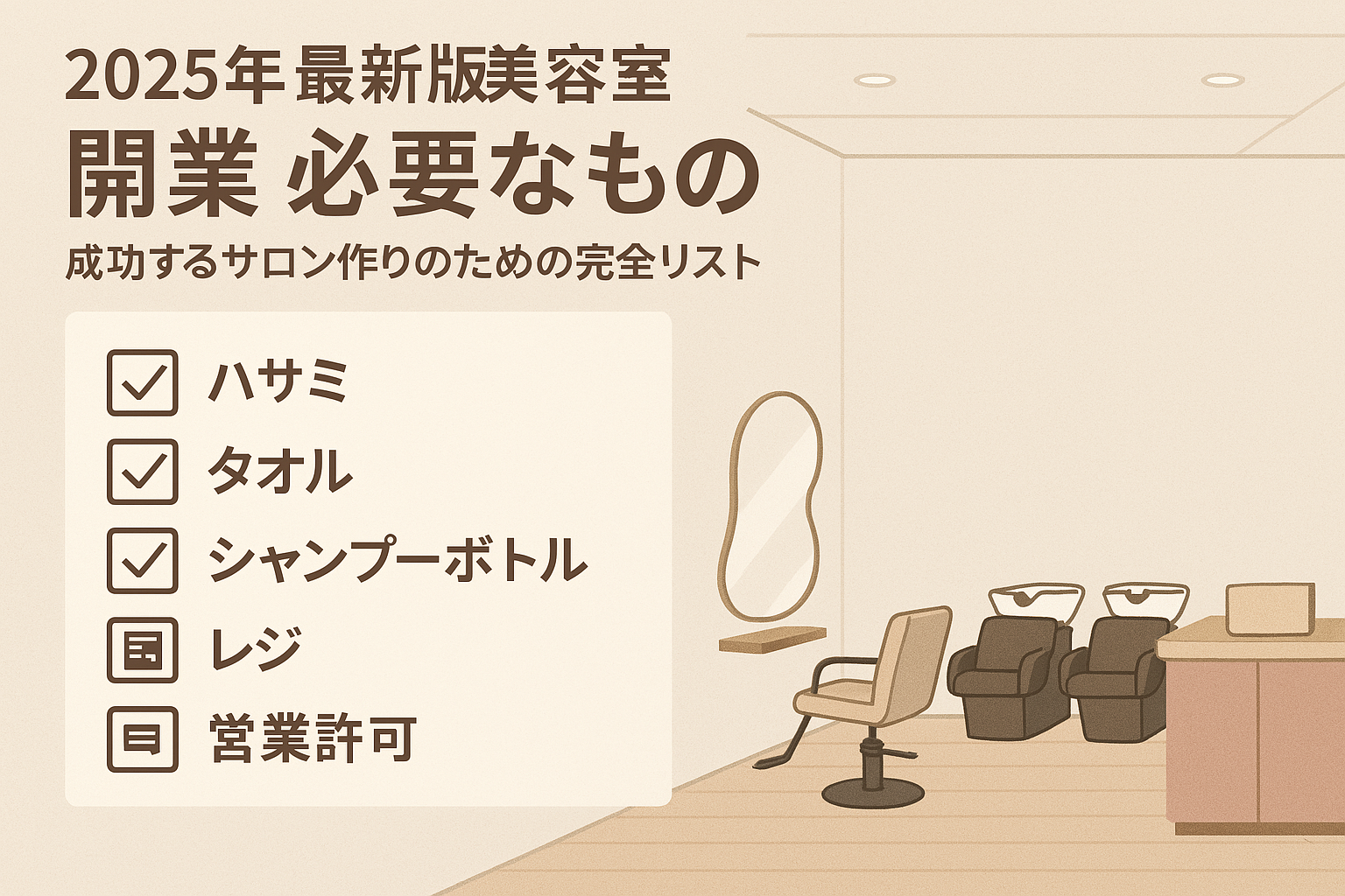 2025年最新版】美容室 開業 必要なもの｜成功するサロン作りのための 